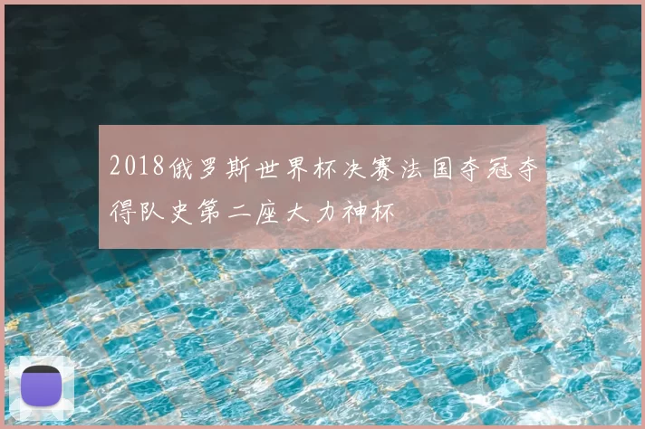2018俄罗斯世界杯决赛法国夺冠夺得队史第二座大力神杯
